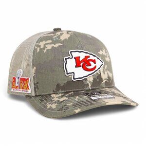 Kansas City Chiefs Super Bowl LIX 3D Snapback Trucker Hat- Camo/ Light Green